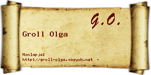 Groll Olga névjegykártya